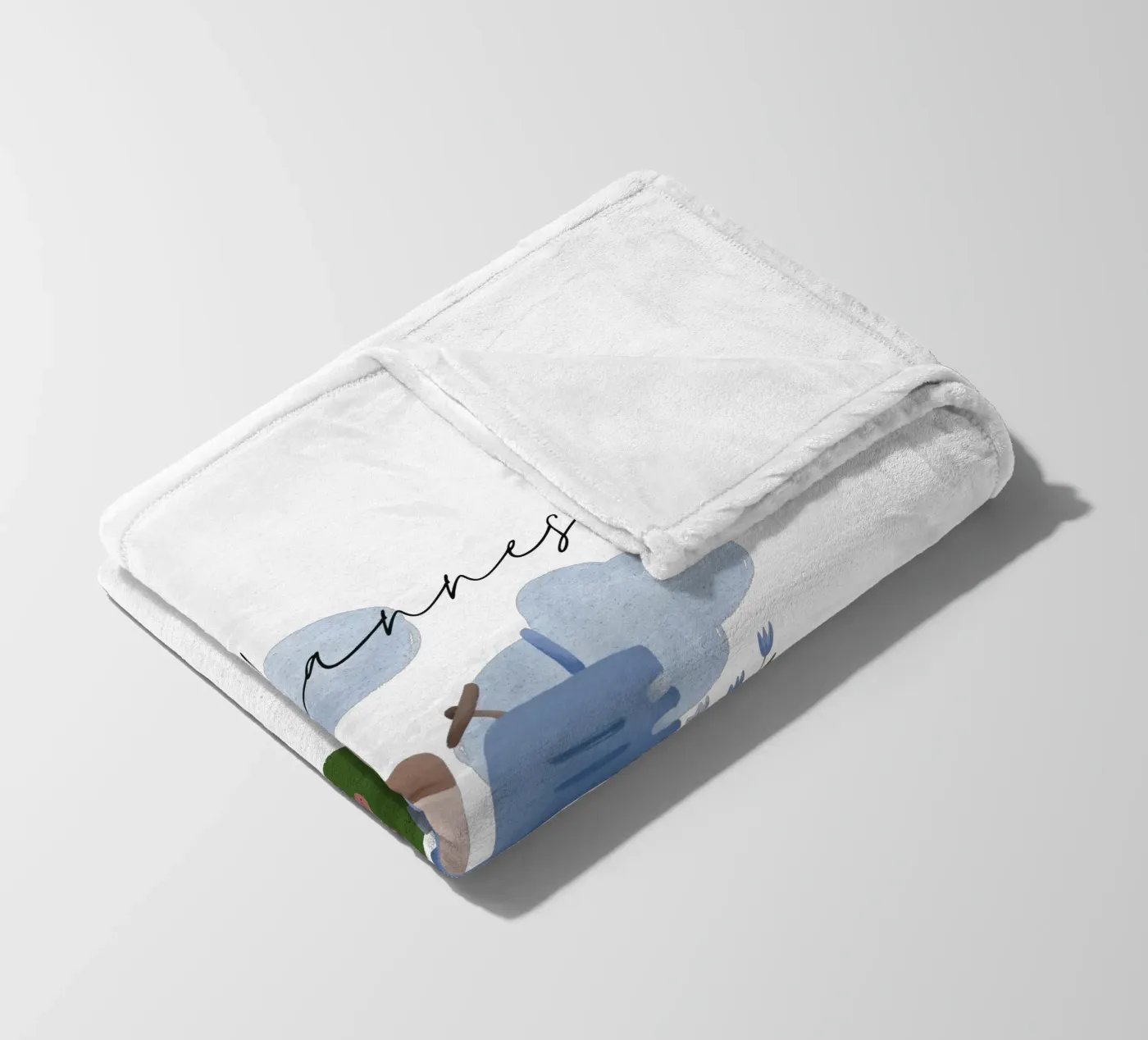 Tractor fleece blanket by we line studio - design