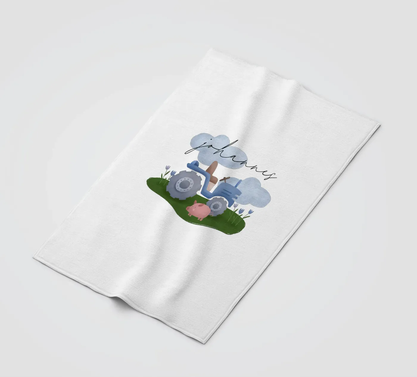 Tractor fleece blanket by we line studio - design