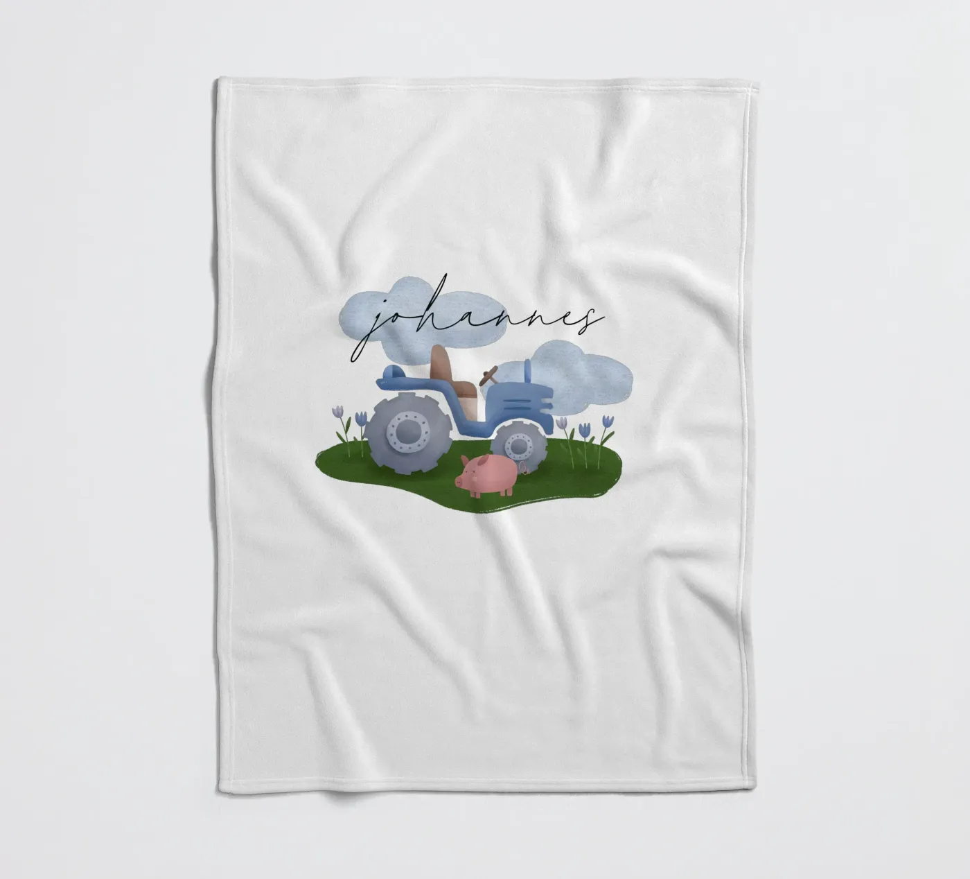 Tractor fleece blanket by we line studio - design
