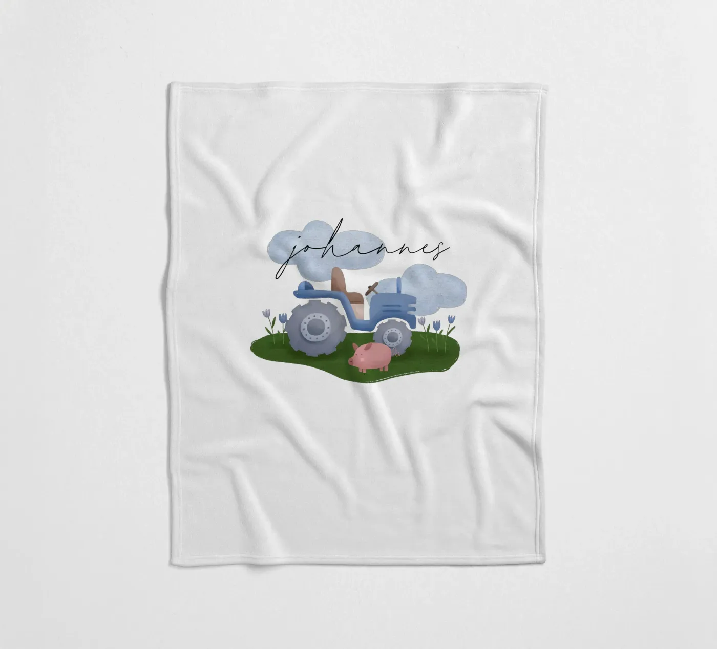Tractor fleece blanket by we line studio - design