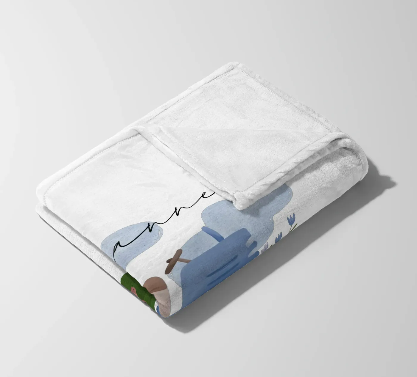 Tractor fleece blanket by we line studio - design