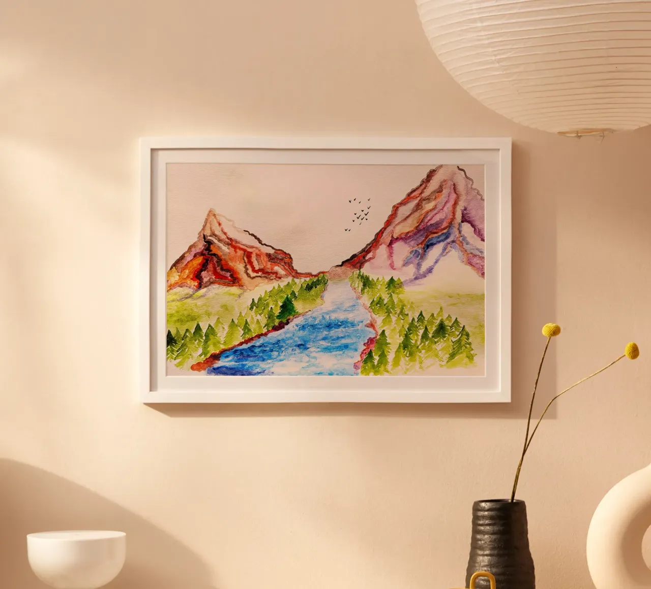 Sweet Mountains poster with plastic frame by Tine