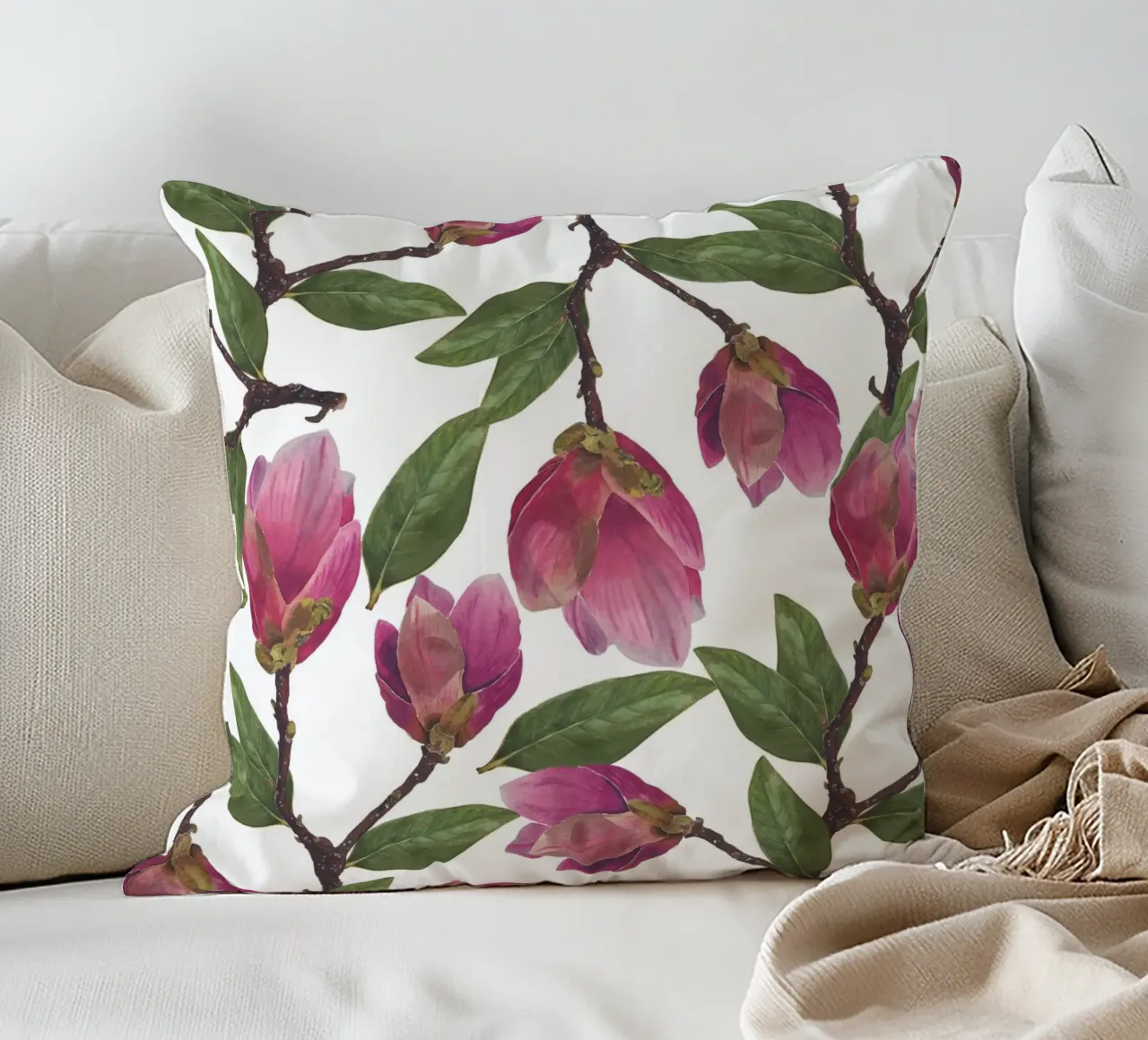 Magnolia Pattern cuscino da Victoriabeyer
