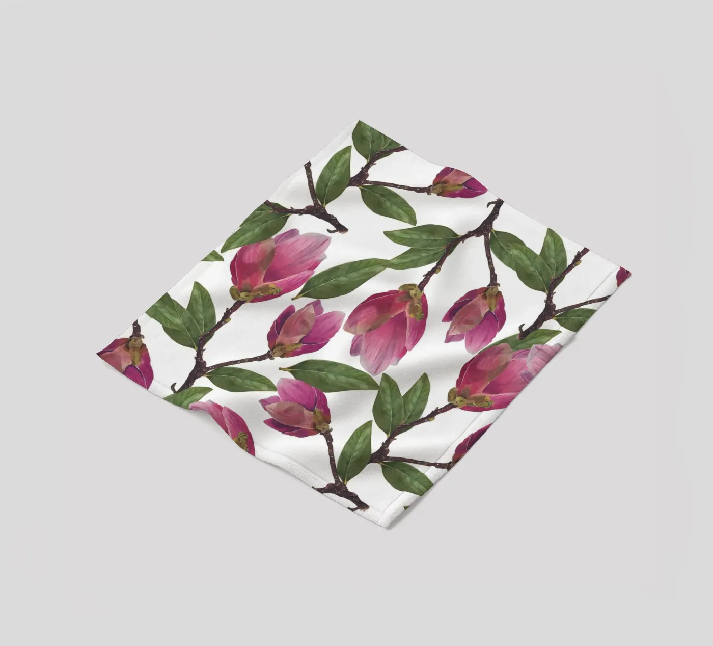Magnolia Pattern fleece blanket by Studio Fuchsia