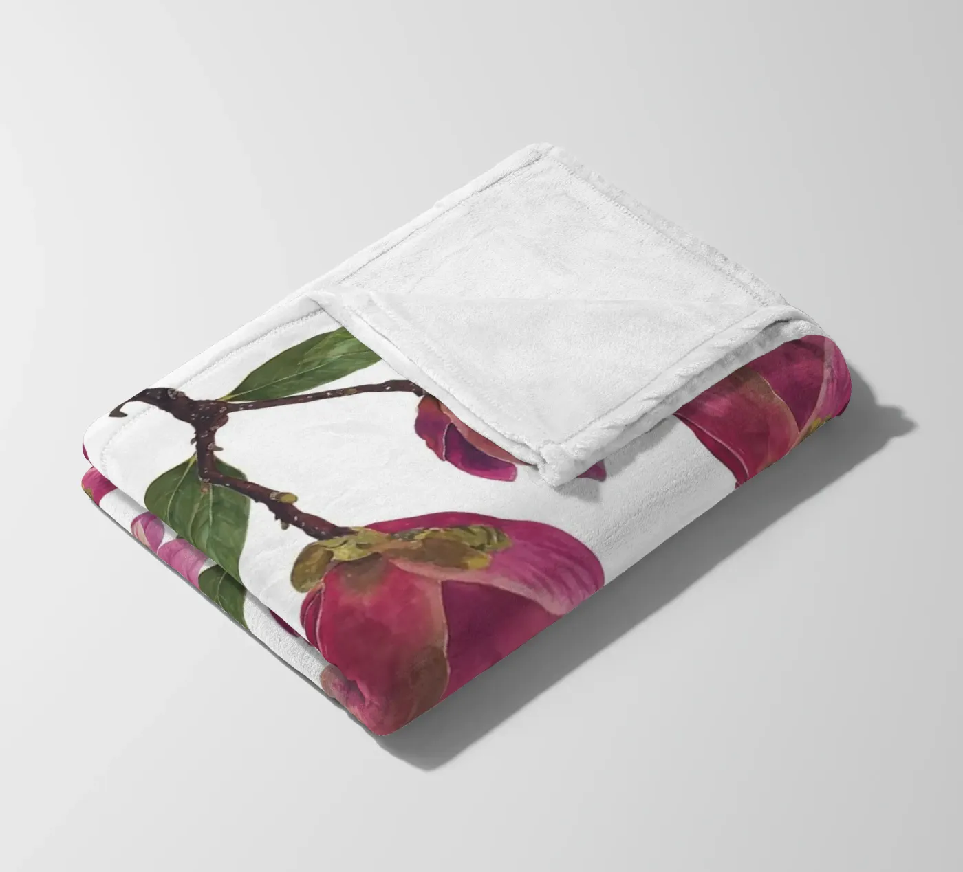 Magnolia Pattern Fleecedecke von Studio Fuchsia