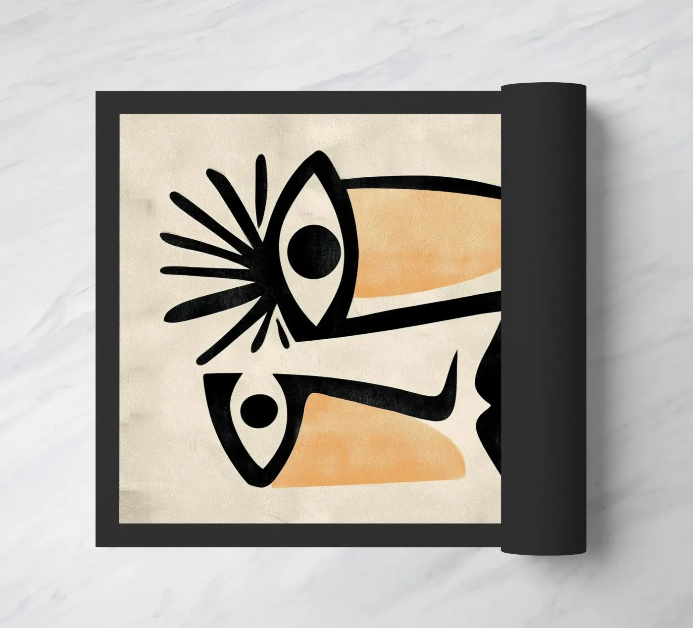 Abstract Faces deurmat van Hugo