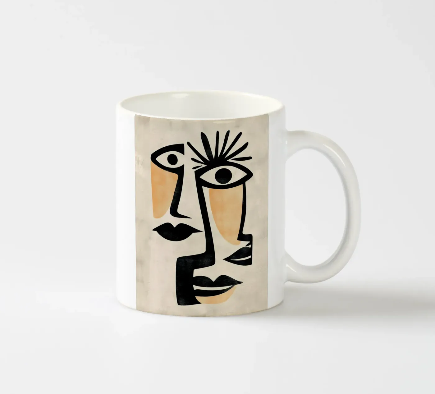 Abstract Faces ceramic mug by Hugo