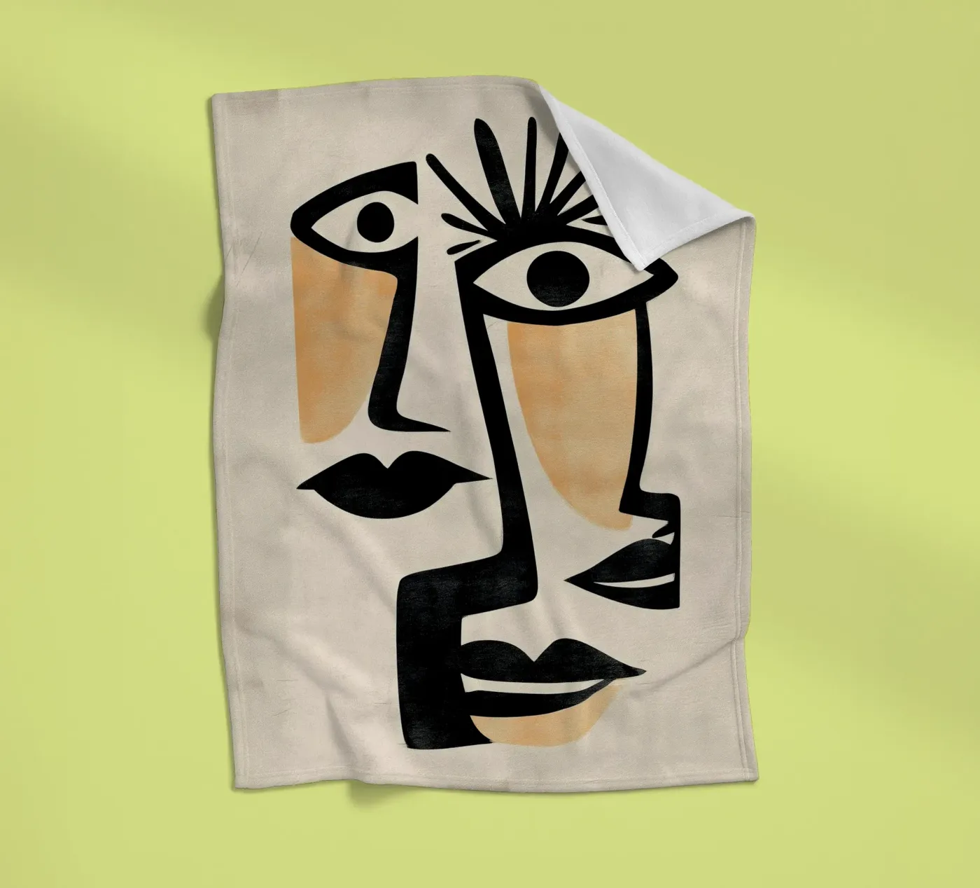 Abstract Faces Fleecedecke von Hugo