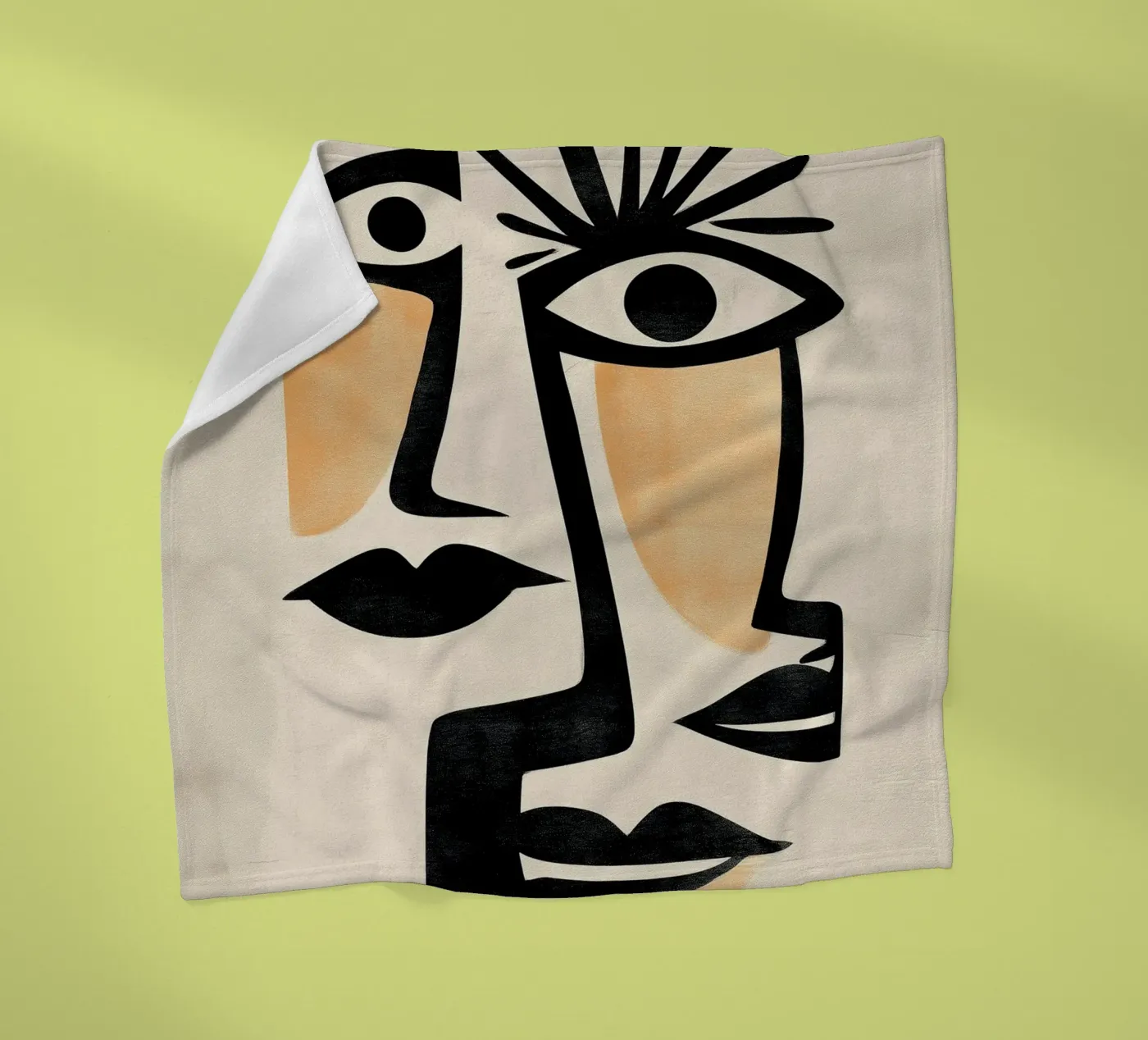 Abstract Faces Fleecedecke von Hugo