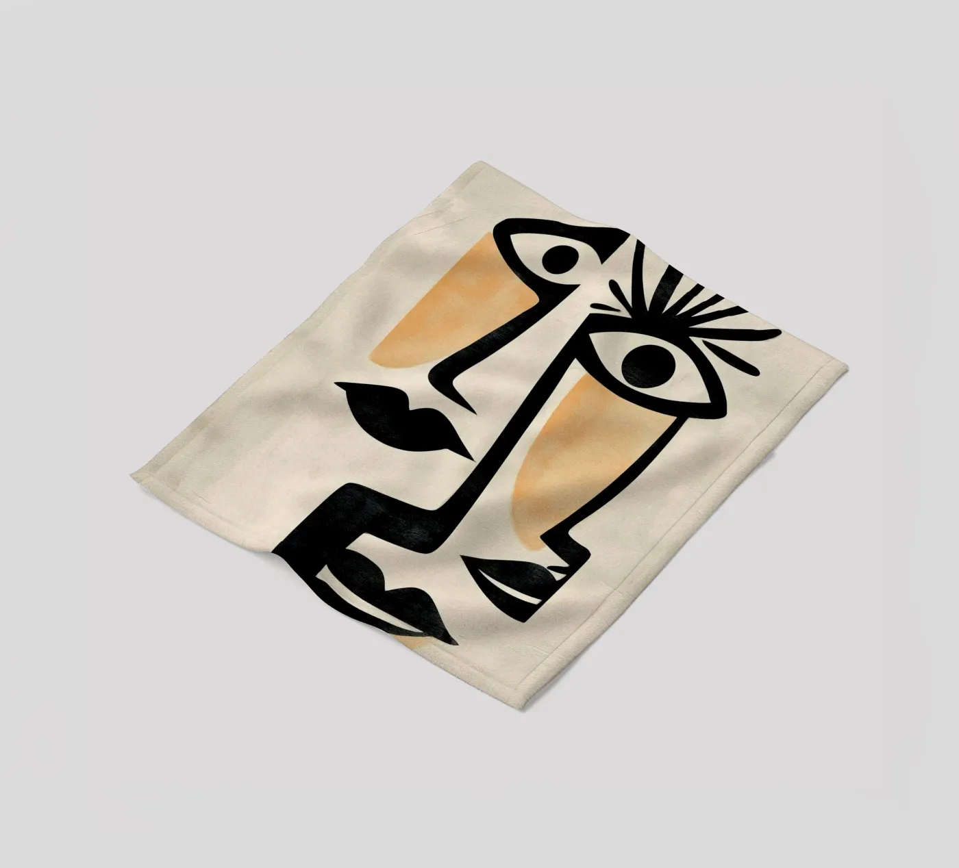 Abstract Faces Fleecedecke von Hugo