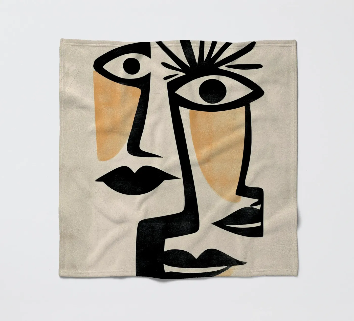 Abstract Faces Fleecedecke von Hugo