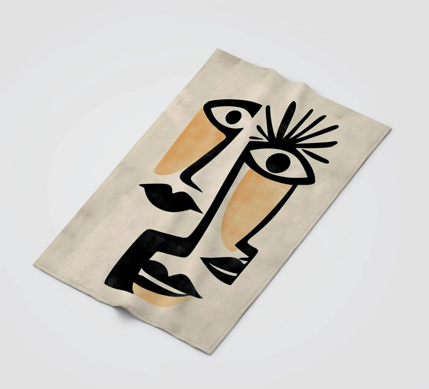 Abstract Faces Fleecedecke von Hugo