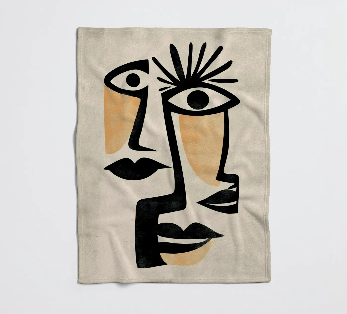 Abstract Faces Fleecedecke von Hugo