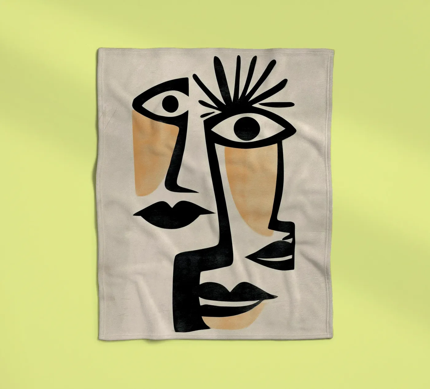 Abstract Faces Fleecedecke von Hugo