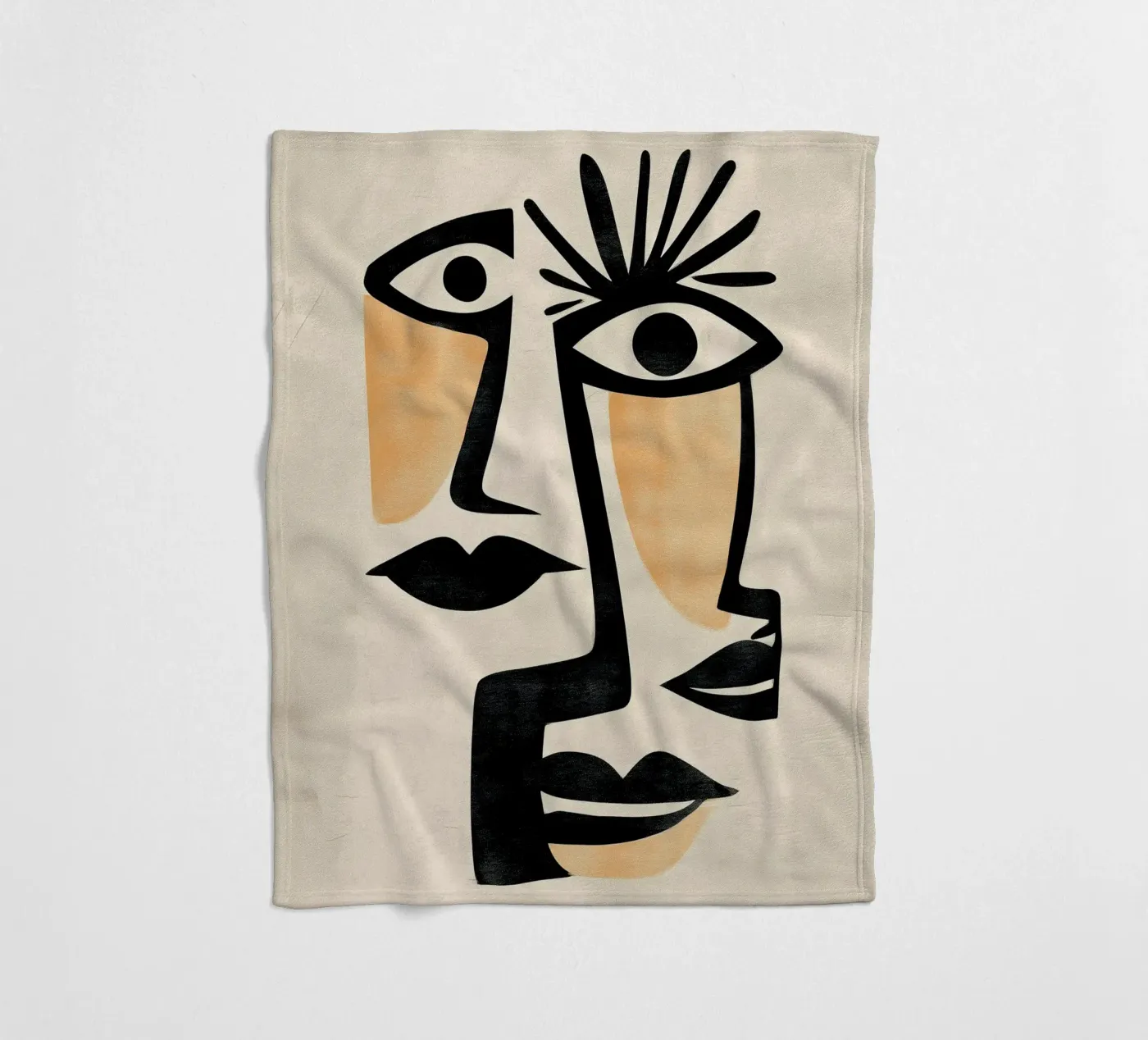 Abstract Faces Fleecedecke von Hugo