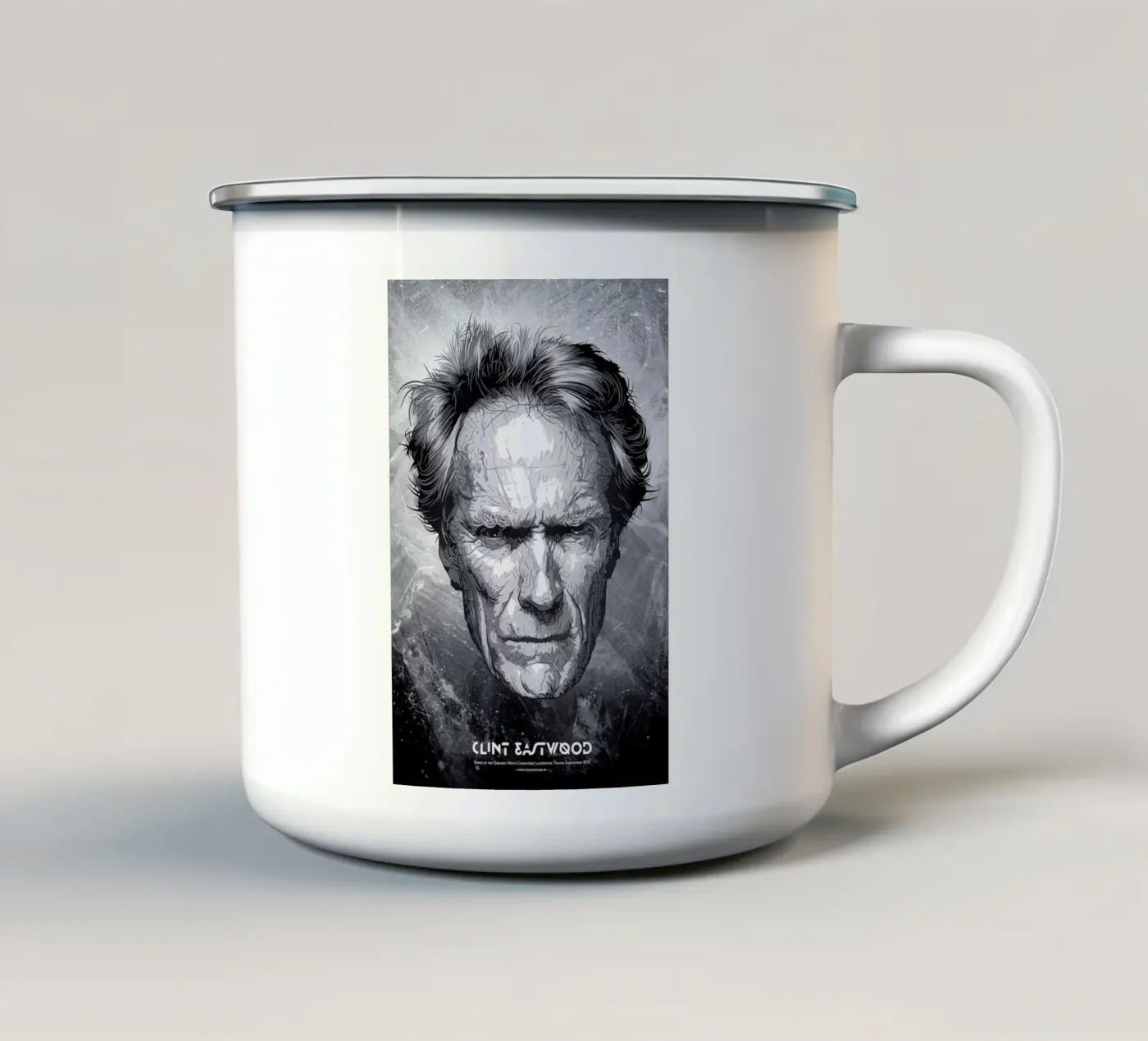 Clint tazza in smalto da Tomasz Zawistowski