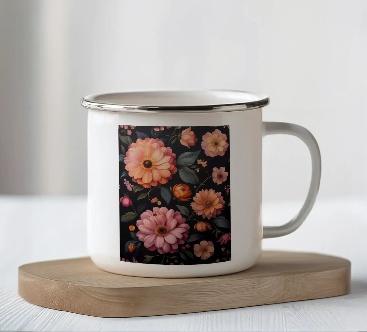 Arazzo floreale senza tempo tazza in smalto da Artistic-shop