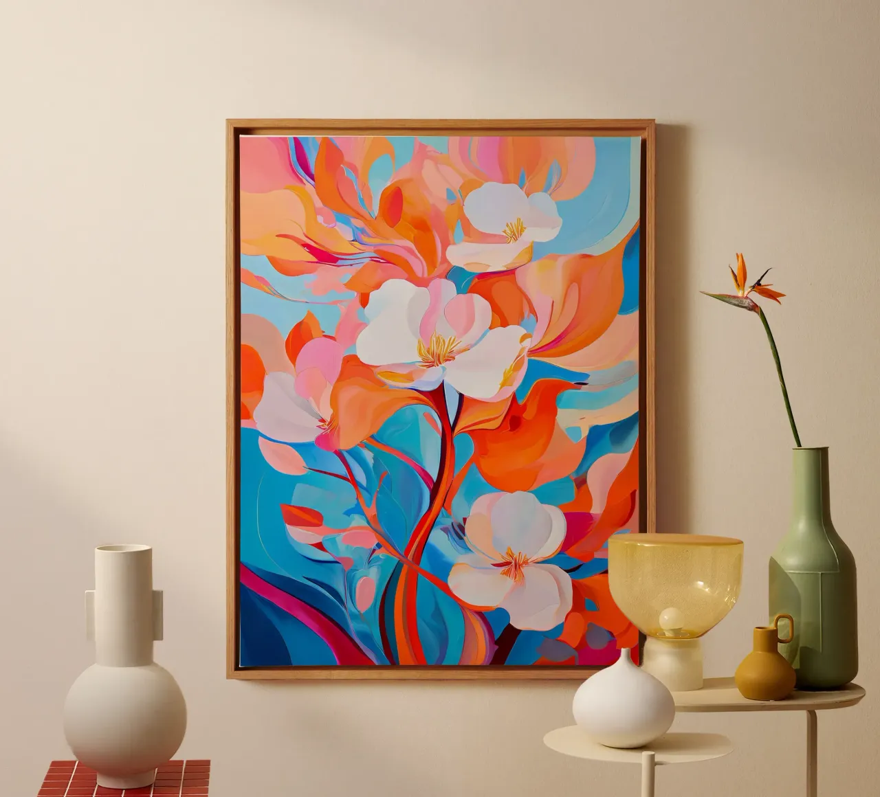 Blumensinfonie Leinwand mit Schattenfugenrahmen von Artistic-shop
