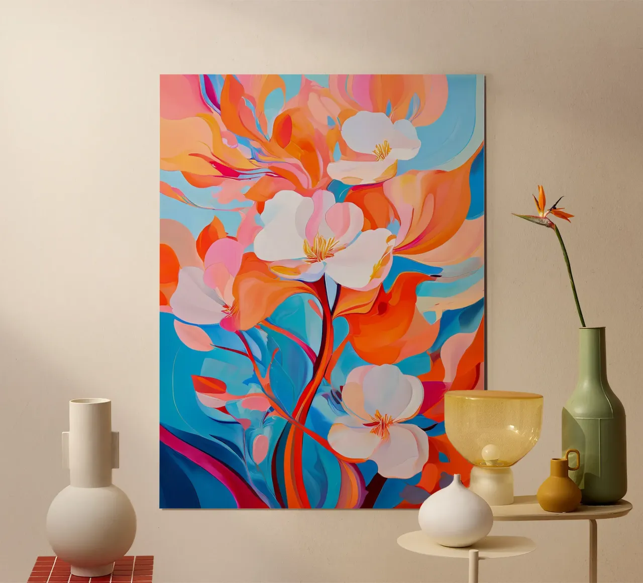 Sinfonia floreale poster con telaio in legno da Artistic-shop