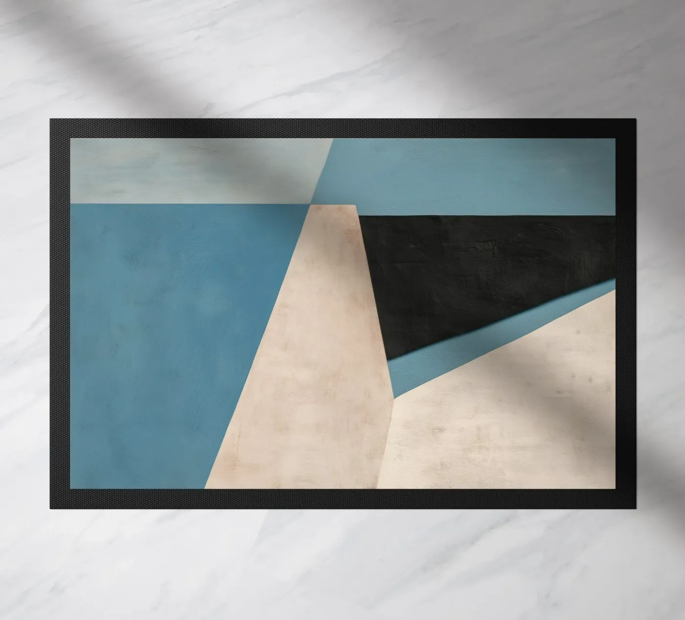 Blue Geometry doormat by Hugo