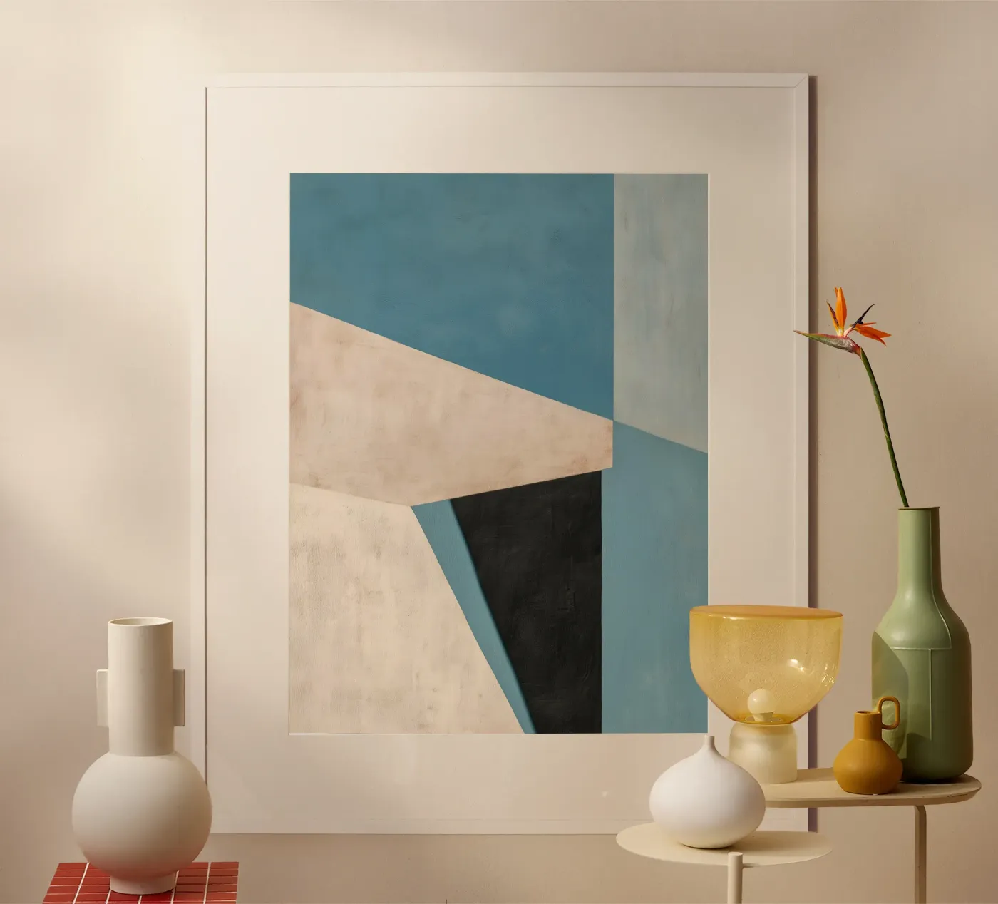 Blue Geometry poster by Hugo