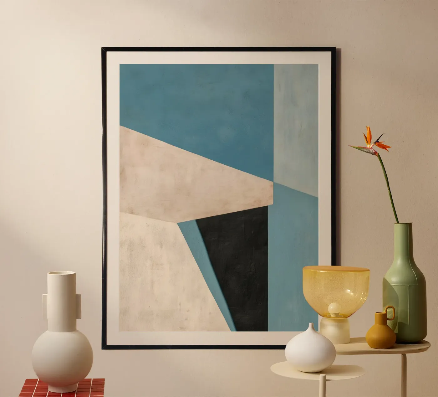 Blue Geometry poster by Hugo
