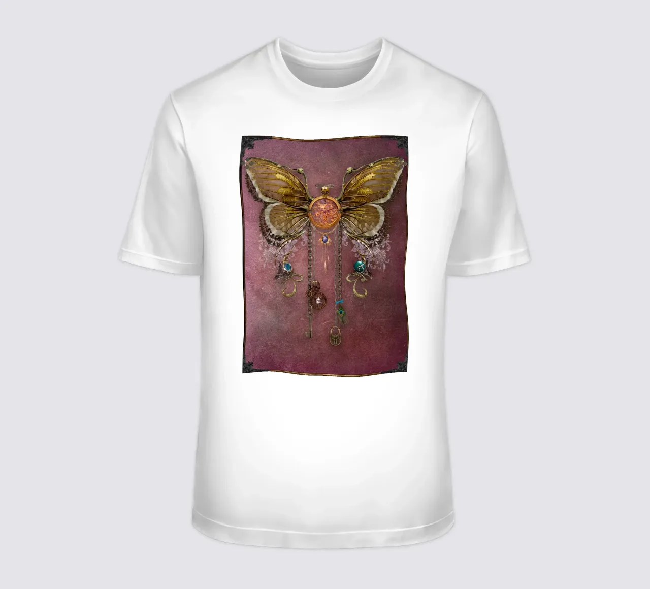 Steampunk Butterfly Collage t-shirt by Eva Nev