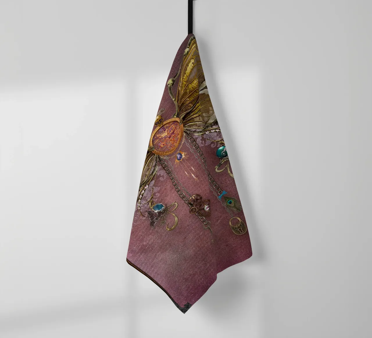 Steampunk Butterfly Collage tea towel by Eva Nev