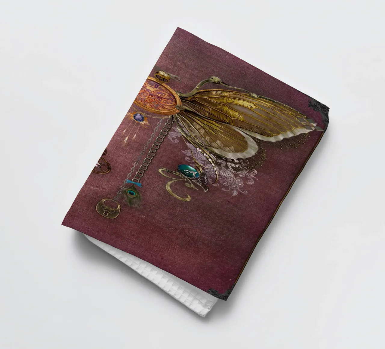 Steampunk Butterfly Collage tea towel by Eva Nev