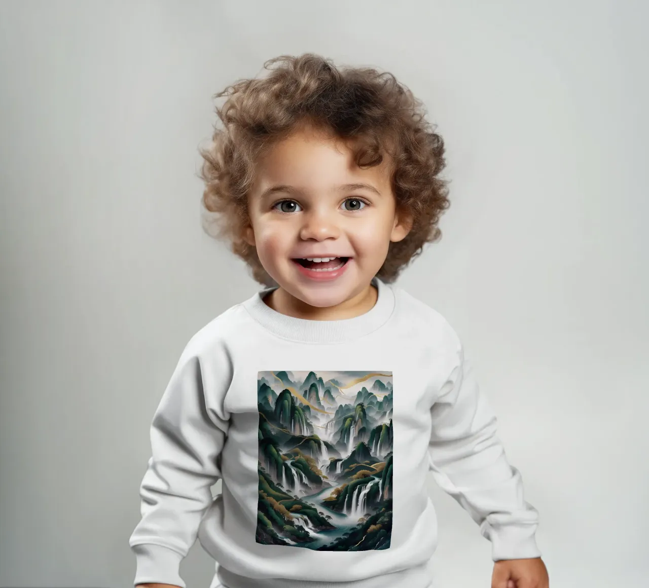 Cascate serene: un'armonia d'oro felpa neonato da Artistic-shop