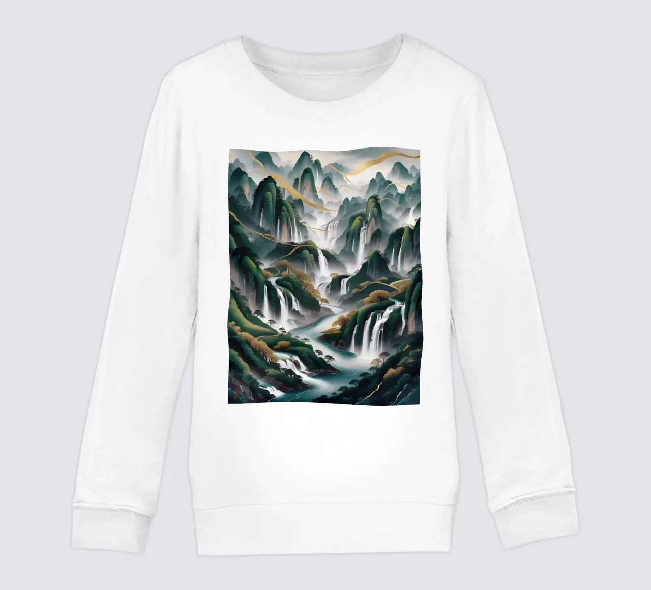 Cascate serene: un'armonia d'oro felpa bambino da Artistic-shop
