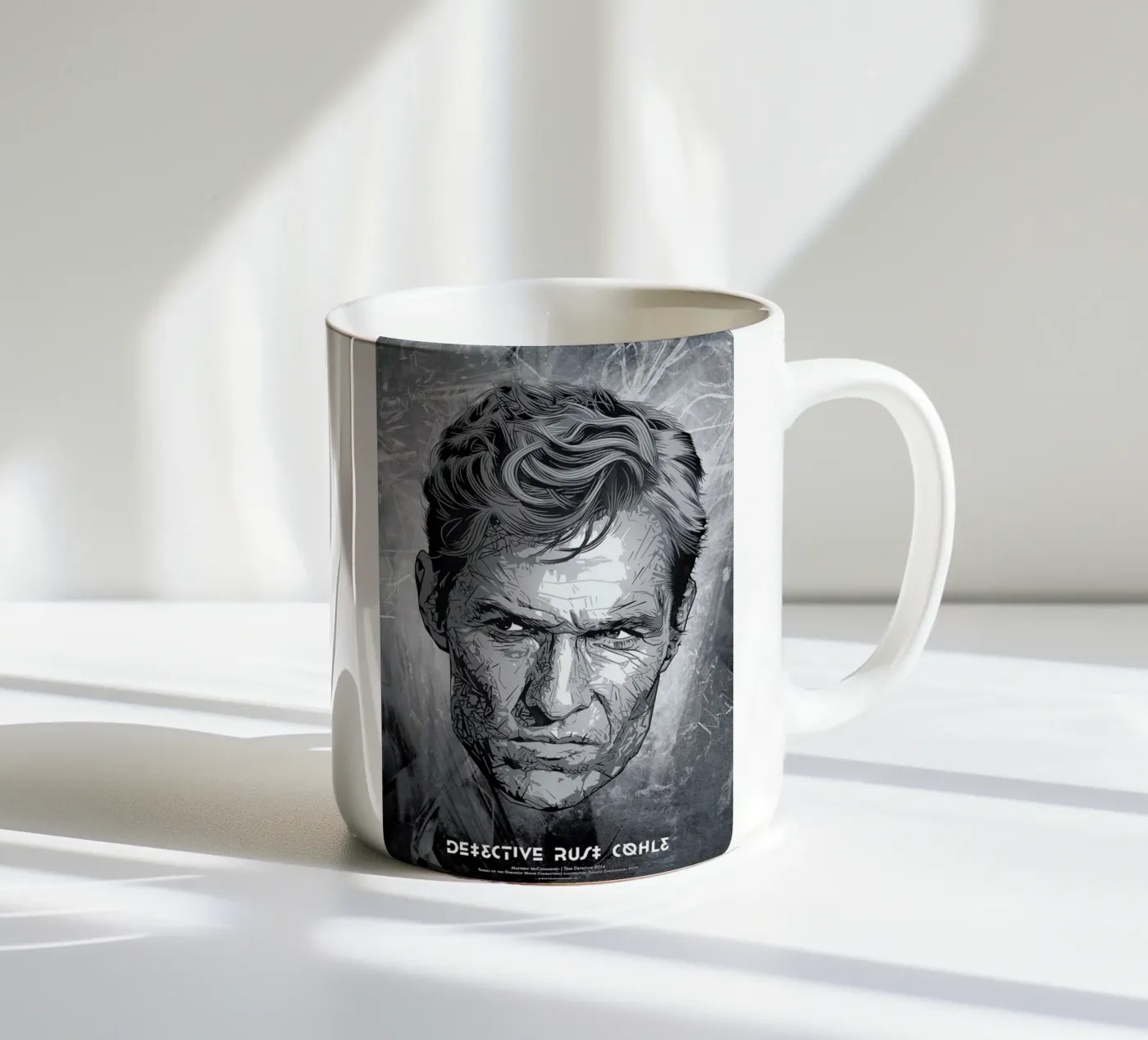 Detective ceramic mug by Tomasz Zawistowski