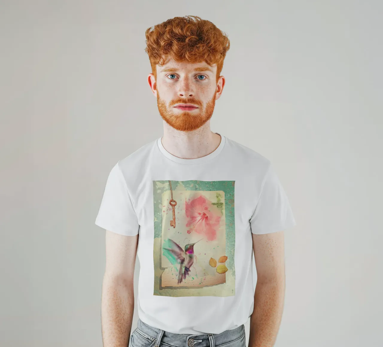 Kolibri und Hibiskus T-Shirt von Eva Nev