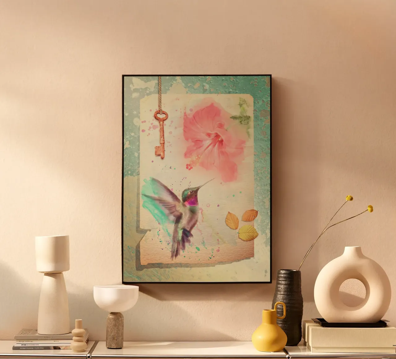 Colibrì e ibisco plexiglass da Eva Nev