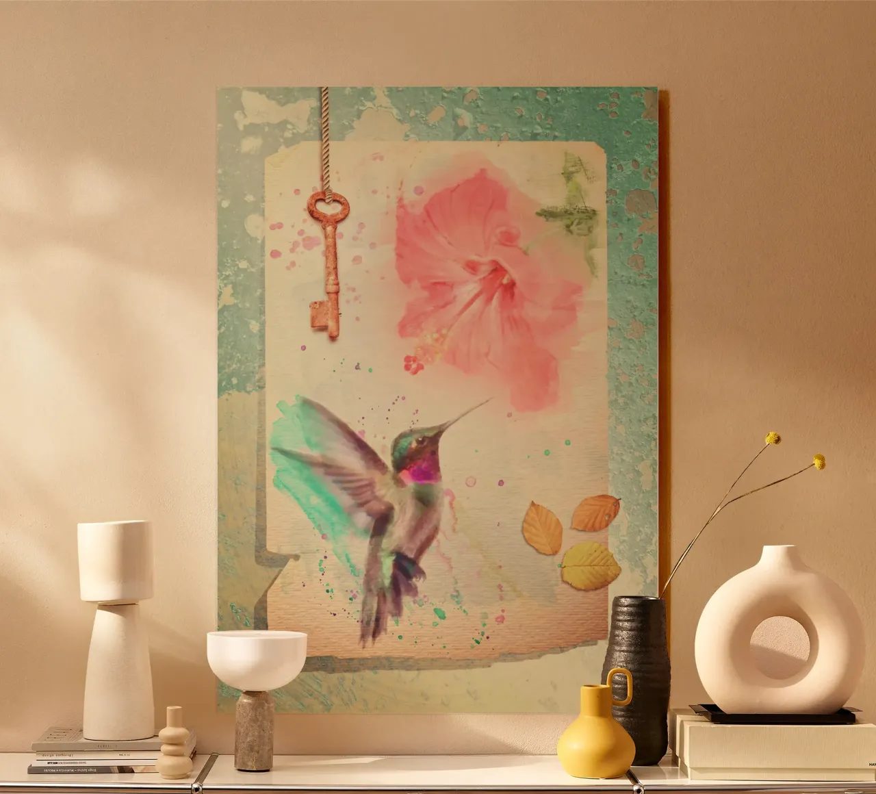 Colibrì e ibisco plexiglass da Eva Nev