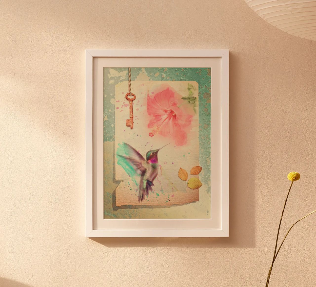 Hummingbird and Hibiscus poster by Eva Nev