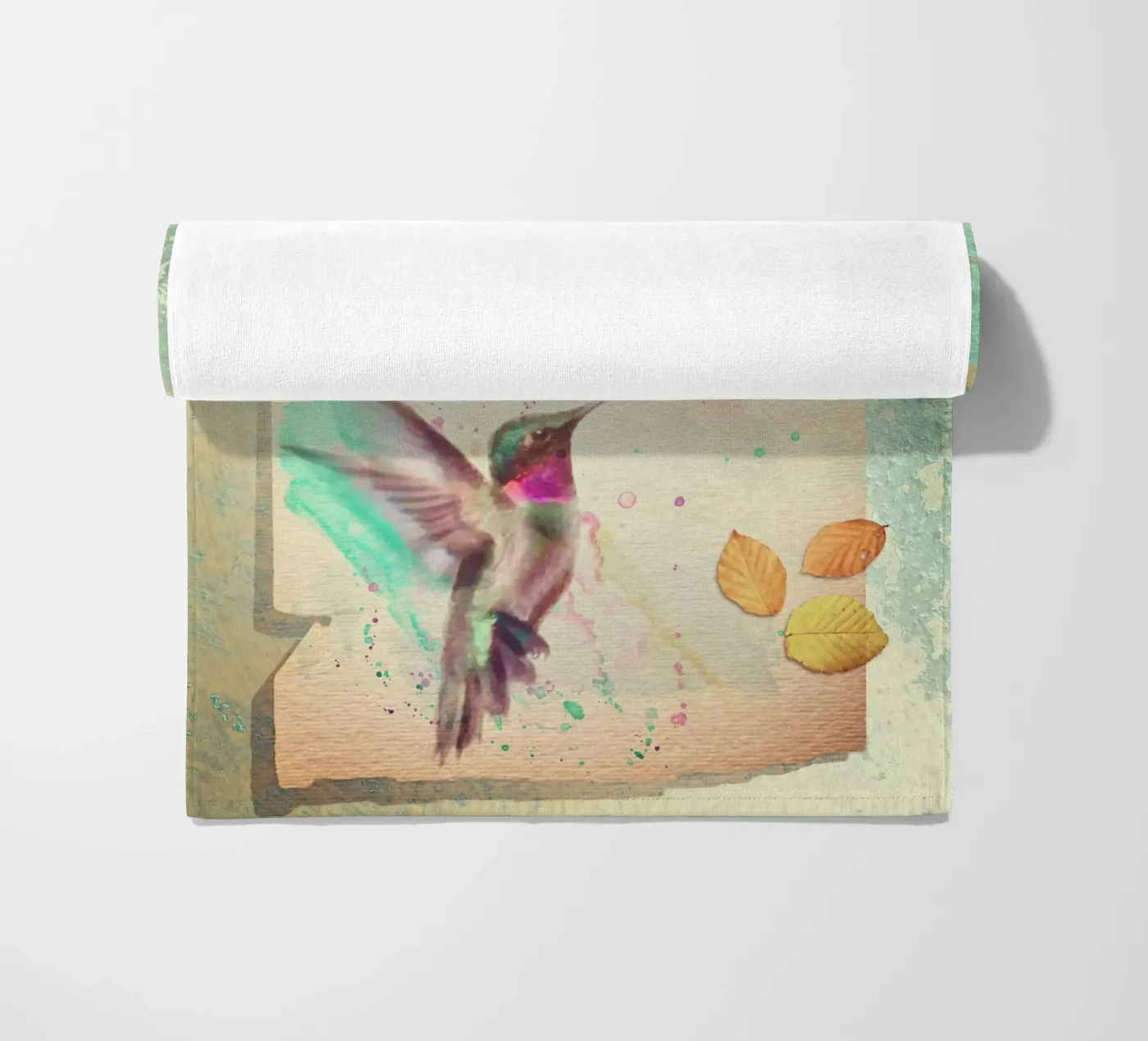 Colibrì e ibisco telo mare da Eva Nev