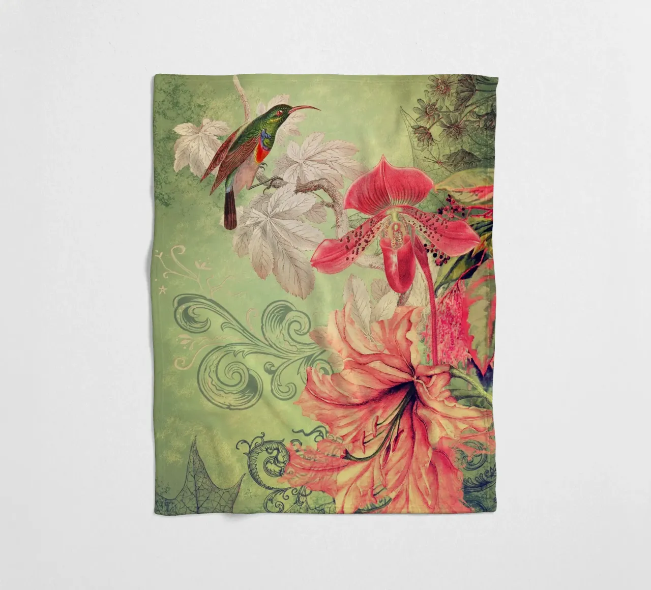 Song Garden Collage fleece blanket by Eva Nev