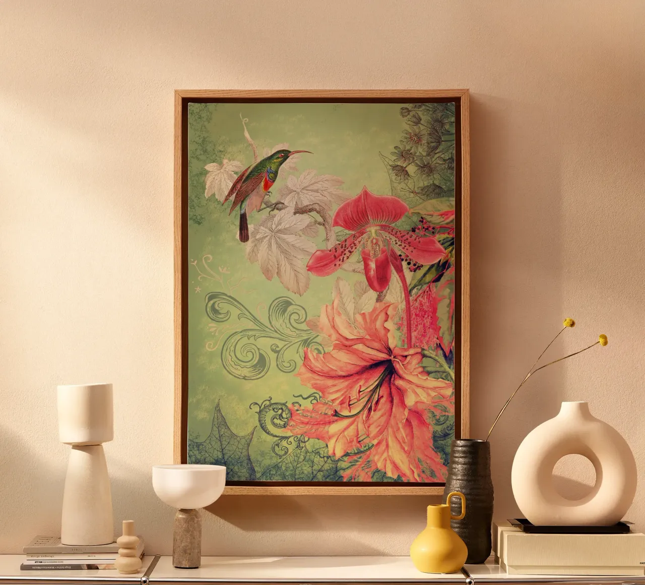 Liedjestuin Collage canvas met Baklijst van Eva Nev