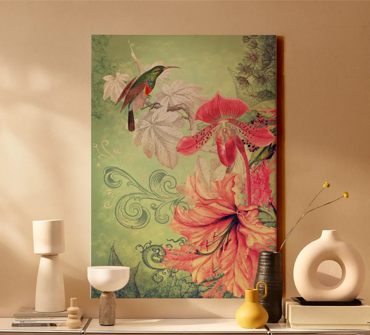 Liedjestuin Collage canvas met Baklijst van Eva Nev