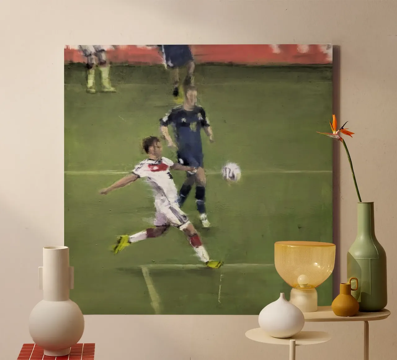 "MG_2014_07_13" Pittura Mario Götze Gol Coppa del Mondo 2014 tela con Cornice a cassetta da Eduard Warkentin Art