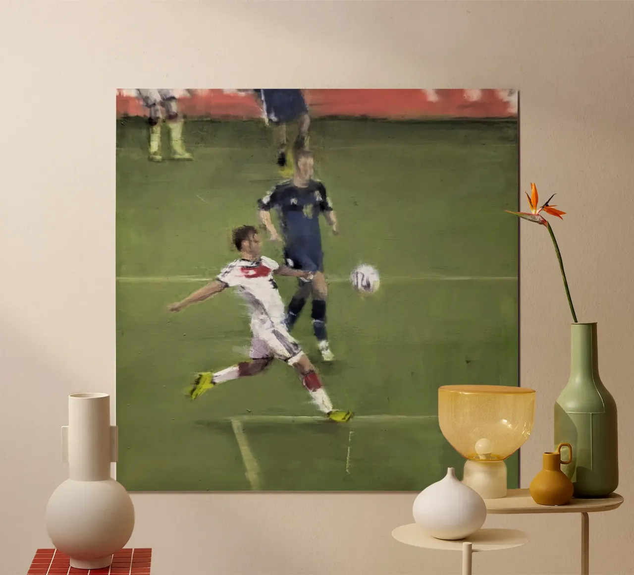 "MG_2014_07_13" Pittura Mario Götze Gol Coppa del Mondo 2014 poster con telaio in alluminio da Eduard Warkentin Art