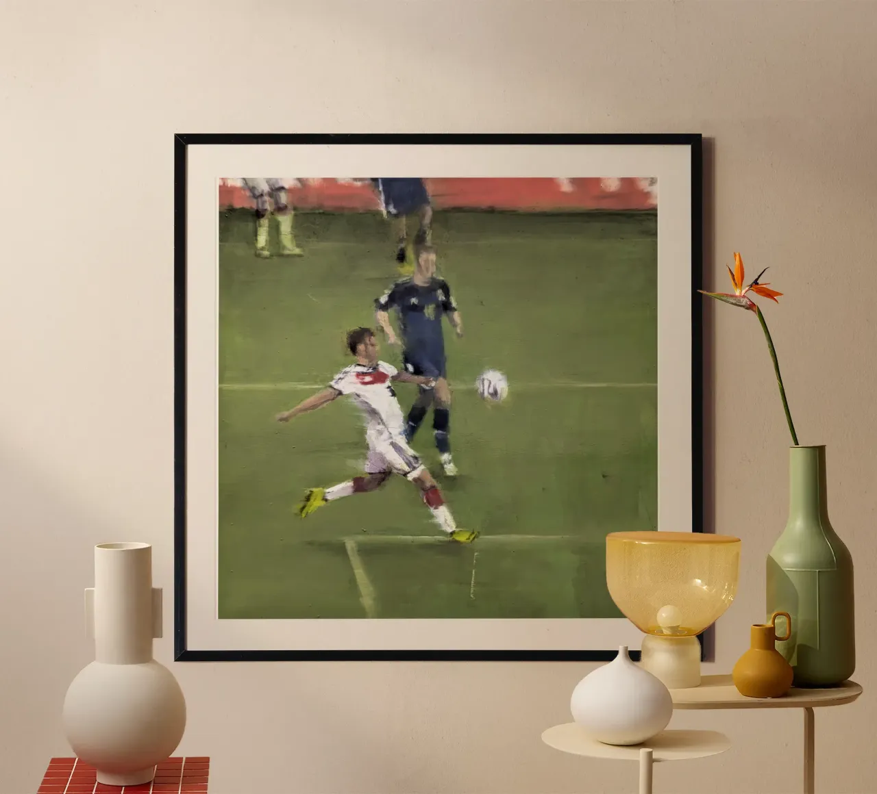 "MG_2014_07_13" Pittura Mario Götze Gol Coppa del Mondo 2014 poster con telaio in alluminio da Eduard Warkentin Art