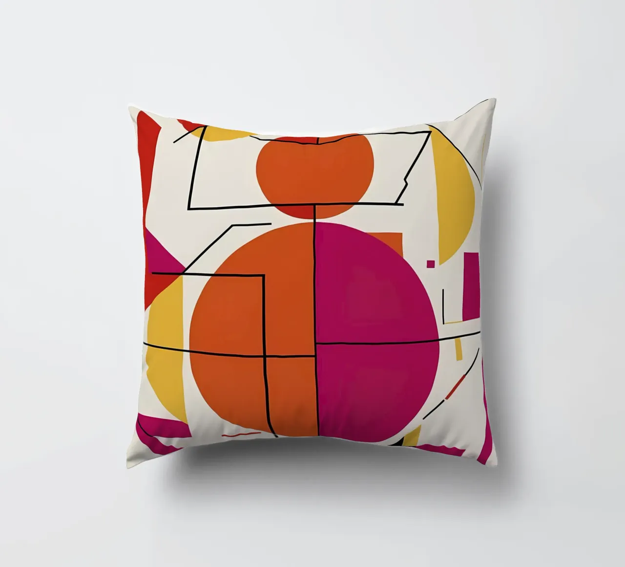 Dynamic Duo: A Vibrant Abstract Art Print decorative cushion by Artistic-shop
