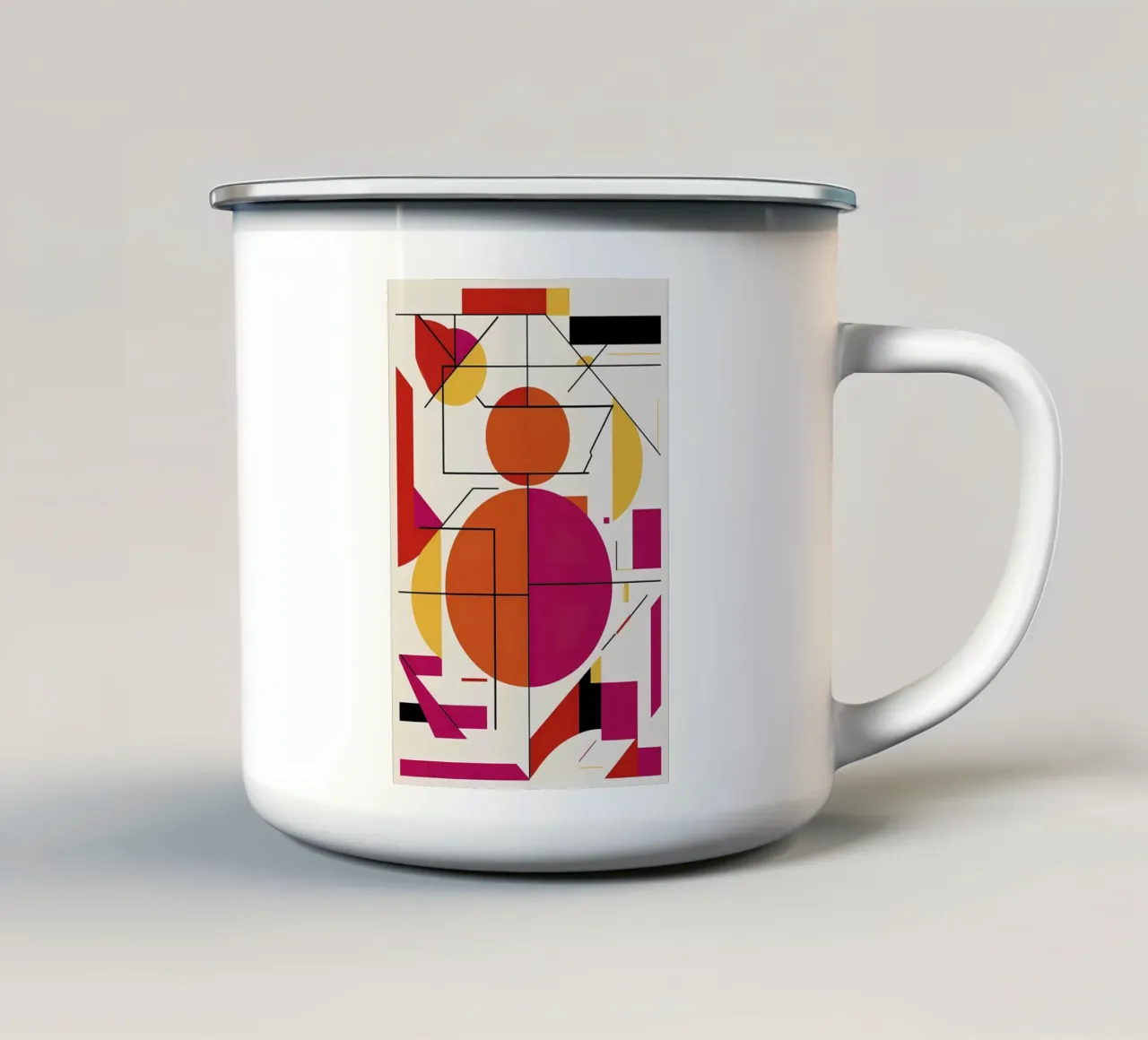 Duo dinamico: Una vibrante stampa d'arte astratta tazza in smalto da Artistic-shop