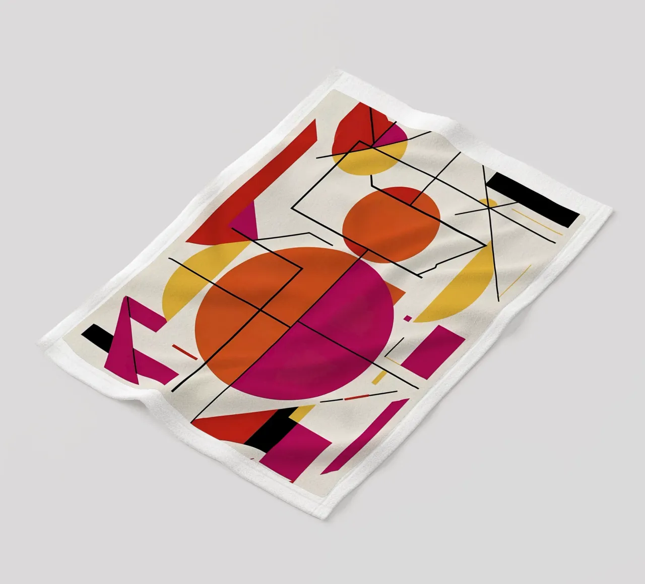 Dynamic Duo: A Vibrant Abstract Art Print fleece blanket by Artistic-shop