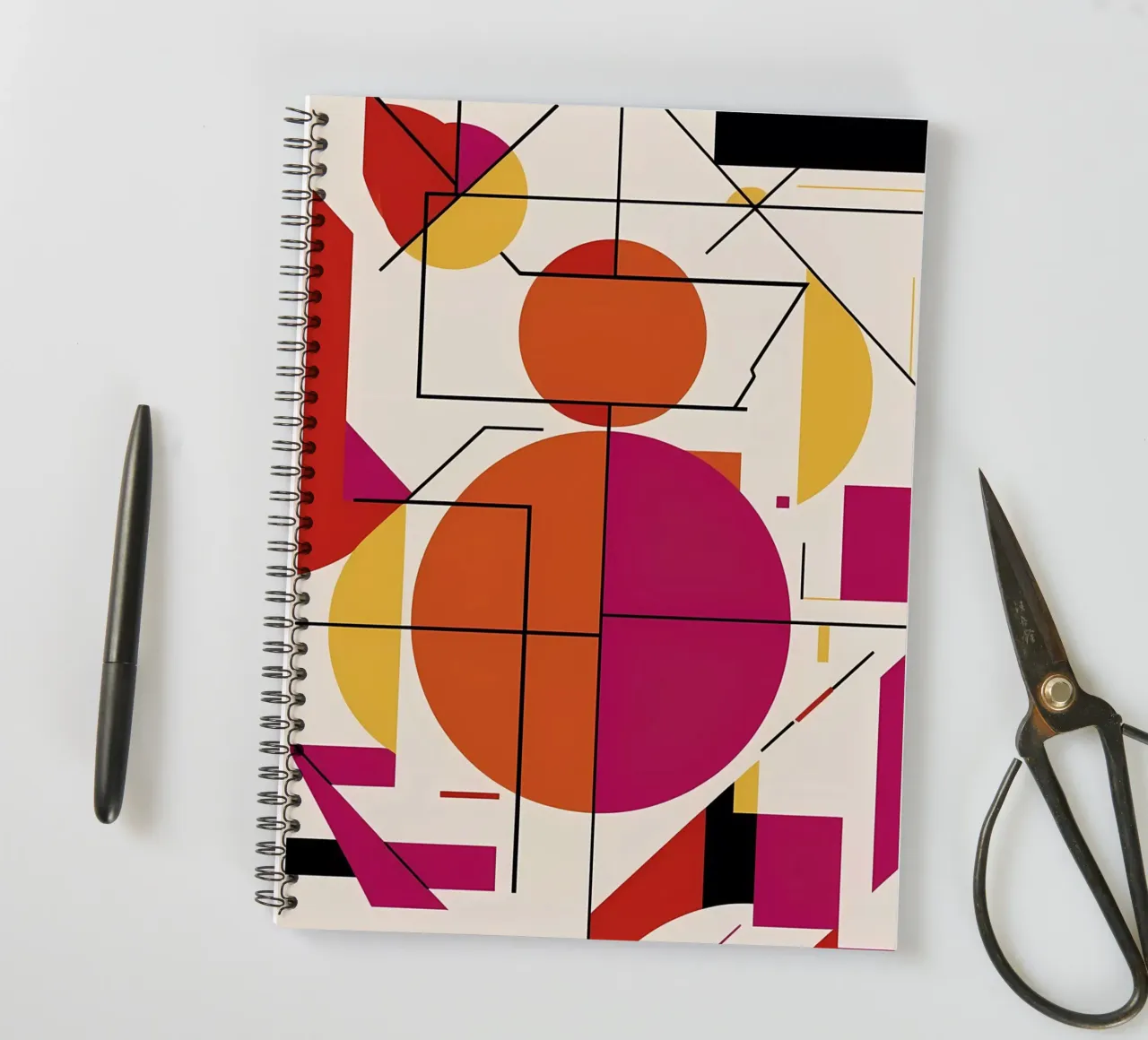 Dynamic Duo: A Vibrant Abstract Art Print spiral notebook by Artistic-shop