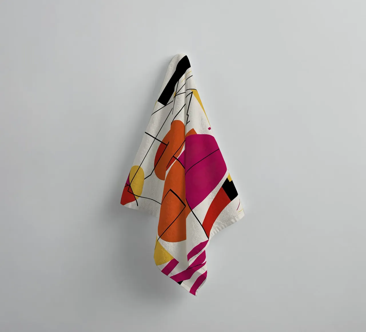 Dynamic Duo: A Vibrant Abstract Art Print towel by Artistic-shop