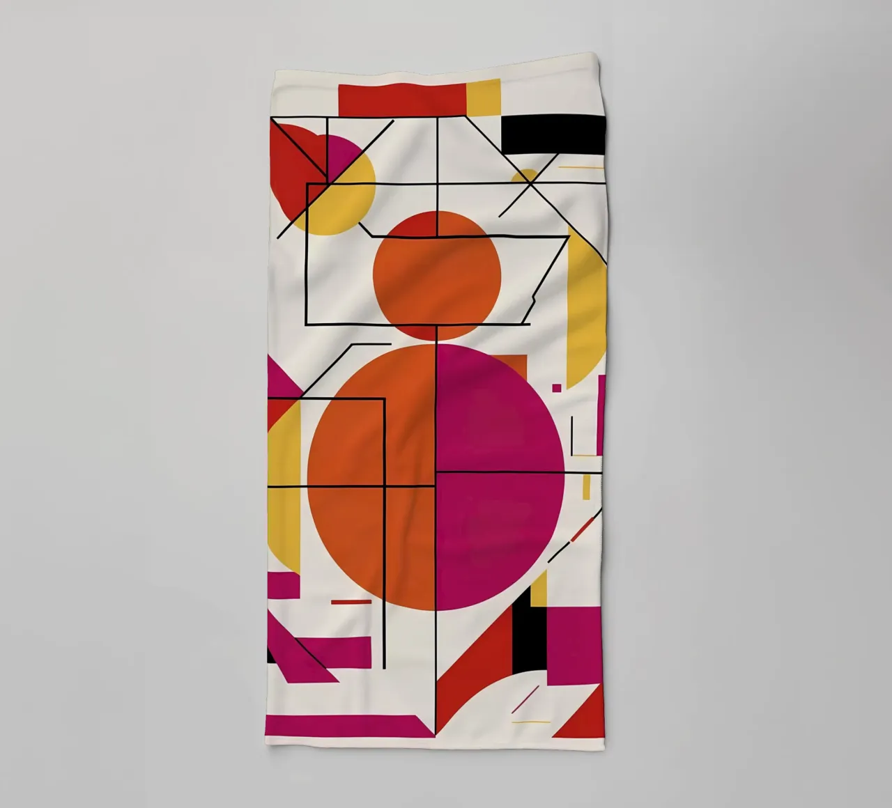 Dynamic Duo: A Vibrant Abstract Art Print towel by Artistic-shop