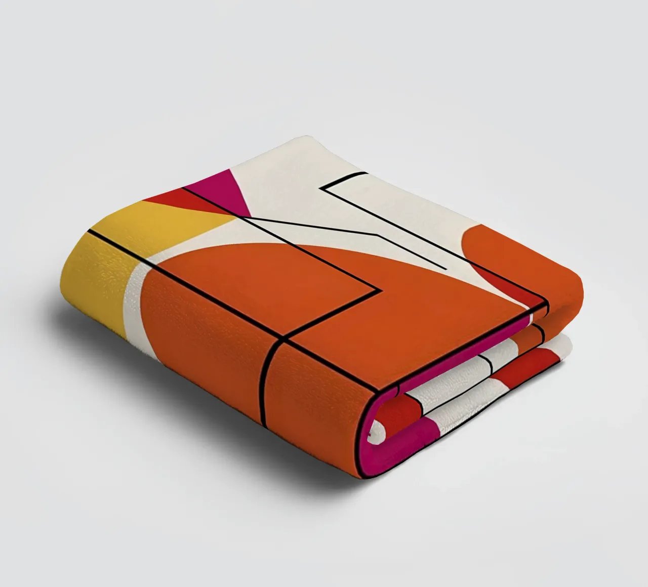 Dynamic Duo: A Vibrant Abstract Art Print towel by Artistic-shop